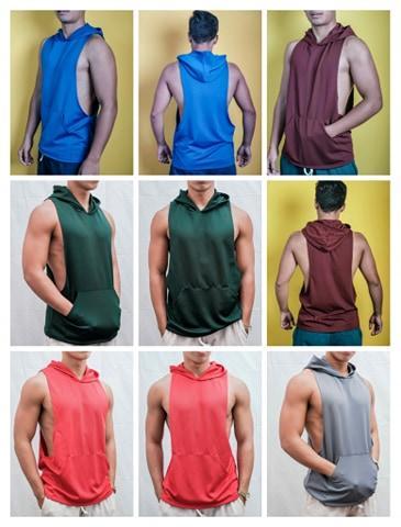 MUSCLE TEE OPEN SIDE HOODIE SANDO GYM WEAR Lazada PH