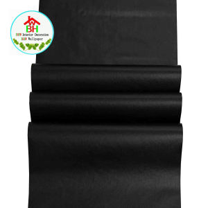 BHW Wallpaper 10M by 45CM PVC Self adhesive Waterproof Wallpaper Fabric Safety Home Decor Wall covering For Living Rome (Black 10M)