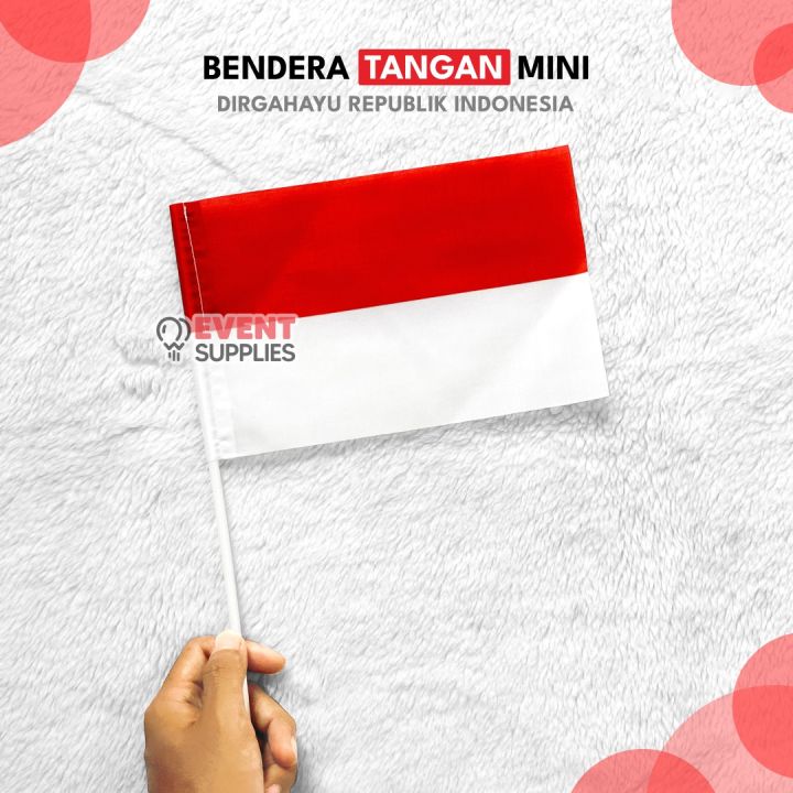 Bendera Tangan Indonesia / Bendera Stik Indonesia Tangkai Stik Pawai ...