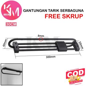 Gantungan Tarik Dorong Besi Rak Kolong Panci Wajan Serbaguna Dapur Kitchen Set Lemari