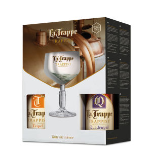 La Trappe Giftpack 4x33cl + Glass: Isid Dubbel Tripel Quadrupel - Taste the silence.
