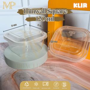 Thinwall KLIR Square 120ml / Food Container Food Grade / Kotak Makan Plastik Salad Buah Pudding 25 pcs