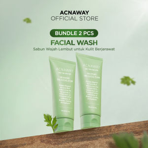 ACNAWAY Bundle 2 Pcs Mugwort Gel Facial Wash – Pembersih Wajah Lembut untuk Acne Prone Skin with Mugwort + Centella + Panthenol