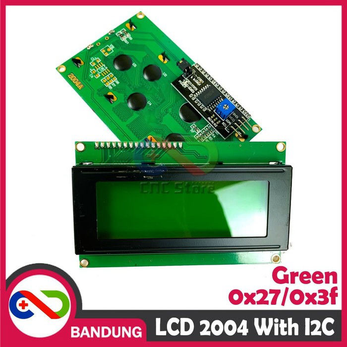 Module Layar LCD Character 20X4 2004 5V Green Hjau Backlight Module + I2C Module ...