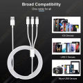 3 In 1 Type C Micro USB Apple Iphone Charger Cable Mobile Phone USB Cord USB-C Charging Cable Cable for Micro USB Charger Cable for iPhone Xs Max XR X 8 7 OPOO Redmi Huawei 3 in 1 USB C Fast Data Charging Cord. 
