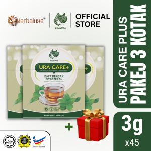 Herbaluxe Teh Ura Care Plus Original - Daun Pecah Beling + Daun Dukung Anak + Daun Belalai Gajah (3 Box 60 Sachets)