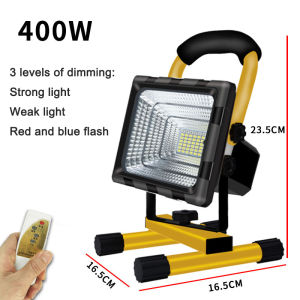 HOL 400W Super Bright Flood Light Spot Light LED Rechargeable Portable Emergency Light With Remote Outdoor Work Light Camping Tent Light Fishing Construction Blackout Lamp Market Light Street Lamp Landscape Lighting