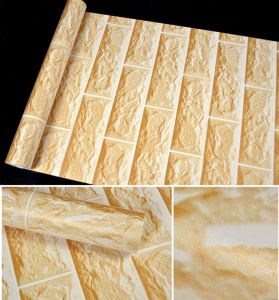 168 Elegant Self-Adhesive PVC Wallpaper Waterproof 3D Brick Pattern Wall Sticker for Home Decor 10Mx45cm - intl
