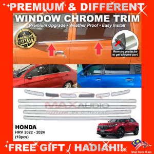 Window Chrome Trim HONDA HRV 2022 - 2024 (10pcs) Car Door Seal Moulding Line Lining Sticker Strip