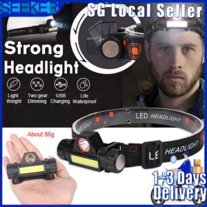 🇸🇬 Fast Delivery Headlight USB Rechargeable Head lamp Waterproof Head Light Head Torch Super light night light with 1200mAh Built-in Batter Angle Adjustable 头戴式工作灯 头灯 gifts Christmas present
