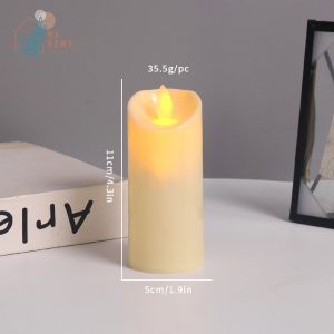 เทียนตกแต่งมินิมอล รูปทรงสวย ใช้ถ่าน เปิดไฟได้ สว่างนุ่มนวล พร้อมแบตเตอรี่ โคมไฟเทียน