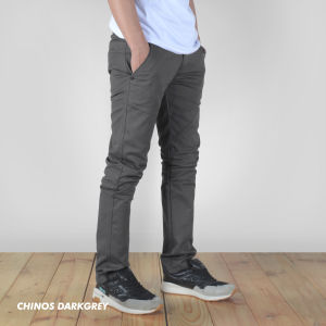 Celana Chino Panjang Slimfit Pria Cotton Twill Suede