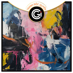 Tranh trừu tượng hiện đại phong cách đơn giản.Tranh treo tường dán tường decor nội thất.CGI-935