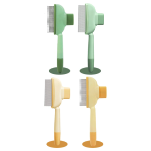 2PCS Efficient Dog Cats Comb SelfCleaning ABS Handle Stainless Steel Teeth Deshedding Tool for Pet Loose Furs Removal
