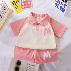 BEEJOY 1-12Y Children Polo Shirt Suit Set Korean Style Siblings Outfit Matching Clothes Kids Boys Girls Top Shorts Pants Baju Budak Lelaki Perempuan Baju dan Seluar Set Kanak-Kanak