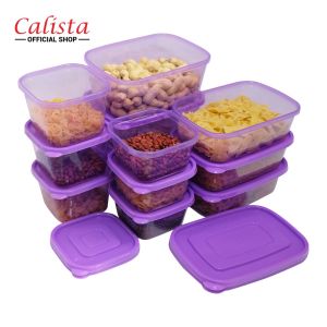 Calista Rumoi Premium Set 12 Pcs Full Color Kotak Penyimpanan Dapur Dan Aksesoris Box Organizer Makanan Kulkas Food Preparation