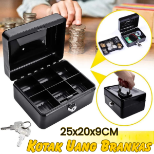 BERGARANSI TaffGUARD Kotak Brankas Uang Emas Dokumen Tahan Api Cashbox Key Lock 25x20x9CM - HC-6605