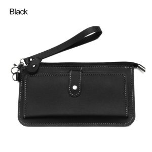 CHENJIE Casual Fashion Women Clutch Coin Purse Zipper Wallet PU Leather Card Holder Purse Buckle Long Purse