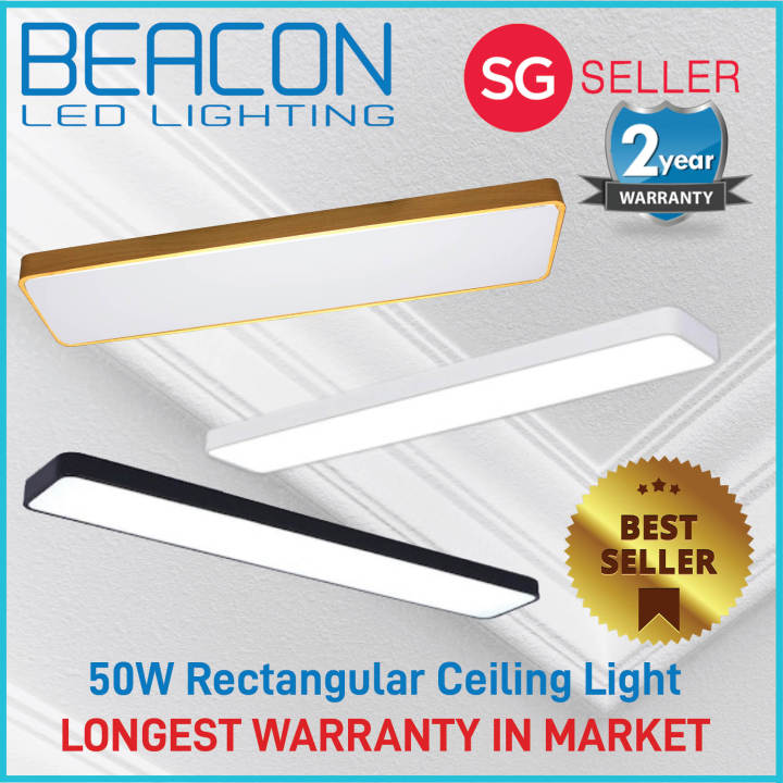 BEACON LED 40 / 50W Rectangular Ceiling Light 120x30cm / 90x30cm
