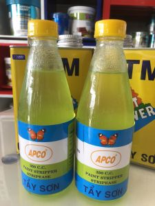 Chất tẩy sơn APCO 350CC.Chai 350ml. Cho bề mặt sơn cũ trên sắt gỗ hoặc tường xi măng tủ lạnh xe ô tô xe máy máy công nghiệp.