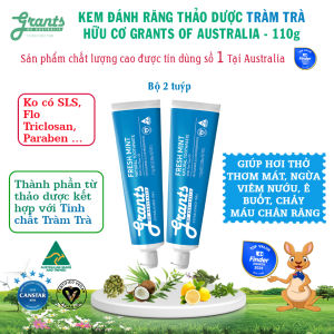 Kem đánh răng thảo dược Tràm Trà Grants 110g-(2 Tuýp)-Ngừa viêm nướu ê buốt giúp hơi thở thơm mát