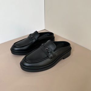Giày Mules Slipper Black White giày sục nam đen trắng nâng chiều cao 4cm
