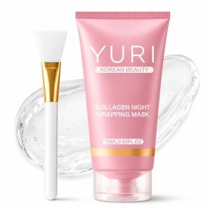 YURI Collagen Night Wrapping Mask Overnight Collagen Peel Off Mask Glass Skin Peel Off Face Mask All Skin Types Skincare 2.53 fl.oz