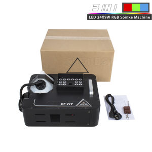 SHEHDS LED 24x9W RGB Somke Maker Machine 1500W Power Portable Fog Machine Good Smoke Machine for Stage Party Wedding Concert Club Bar