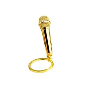 พวงกุญแจสร้อยคอพร้อมจี้แฟชั่นจำลองรูปไมค์พวงกุญแจแฟชั่นอุปกรณ์ตกแต่งมีสไตล์พวงกุญแจห้อยกระเป๋าสำหรับคนรักดนตรี