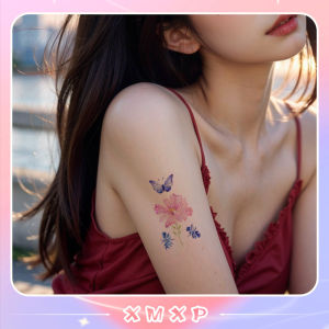 Glitter Butterfly Flower and Plant Tattoo Sticker Arm Face Sticker Waterproof and Long-lasting Butterfly Cute Photo Makeup Color Sticker