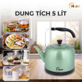 Ấm điện đun nước đế liền 5L, 1500W, inox sơn tĩnh điện Hare HR-KE1850 - Bảo hành 12 tháng. 