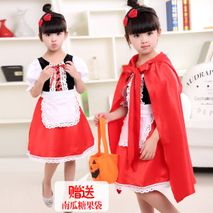 Halloween Little Red Riding Hood Performance Dress Princess Dress Christmas Childrens Cosplay Performance Makeup Ball Fairy Tale