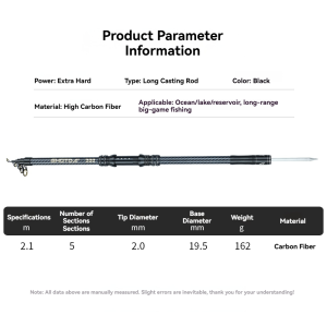 Long Cast Carbon Telescopic Rod Extra Hard Sea Fishing Pole 2.1M 4.5M PH Stock COD