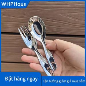 WHPHous Thép Không Gỉ Vòng Muỗng Net Màu Đỏ Vàng Bữa Ăn Tối Dài Xử Lý Khuấy Món Tráng Miệng Thìa Cho Nhà Bếp Phụ Kiện Tiện Ích