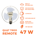 Quạt treo có remote Nanoco model NWF1612RC (3 cấp độ gió, công suất 47W). 