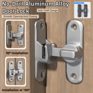 Aluminum Alloy Door Latch Anti-theft No Punching Door Bolt Security Lock Durable Hardware Door Buckle 免打孔铝合金门锁扣