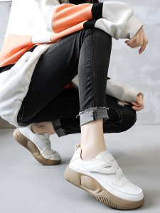 Women Soft Leather High Top Casual Shoes Cross Design Travel Shoes