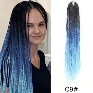 NO4 PANDA Natural Senegalese Twist Crochet Hair Ombre Long Synthetic Crochet Hair DIY Handmade Crochet Braiding Hair Extensions American