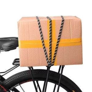 BETTERFORM Rubber Bicycle Luggage Rope Convenient to Carry Strong Elasticity Tensioning Belts Durable Black Cord Hooks Outdoor