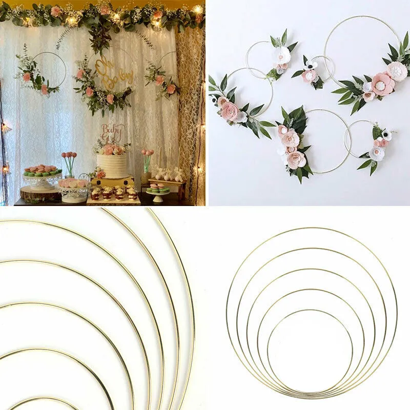 Wedding Decorations Metal Floral Hoop Wreath Metal Floral Ring