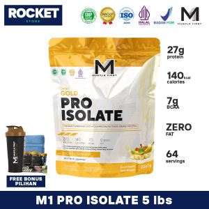Muscle First (M1) Gold Series Pro Isolate Whey Protein 5 lbs 2267 gram 64 Servings 5lbs WPI 90