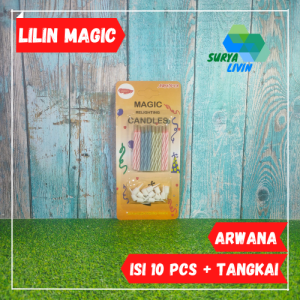 Lilin Ultah Magic Relighting: Lilin Arwana Isi 10 pcs