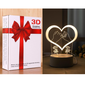 Kado Lampu 3D LED Kaca Transparan | Pajangan Rumah | kado ulang tahun anniversary | hadiah unik anak