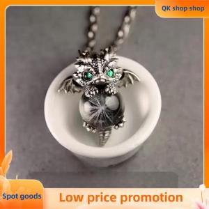 ✨QK shop✨ Chinese Style Cute Dragon Necklace For Men Women Vintage Exquisite Animal Pendant Necklace Jewelry Accessories Good Lucky Gifts