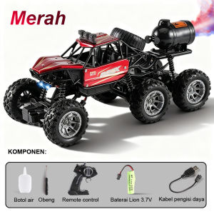 Tatajoy Mobil RC Offroad 4WD 6 Roda 2.4GHz Mobil Remote Control Alloy Semprot Air Lampu LED Ban Anti Slip