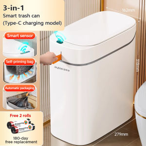 JOYBOS smart trash can N30 sensor switch rechargeable automatic packaging Automatic bagging office home kitchen bathroom living room household large capacity trash can