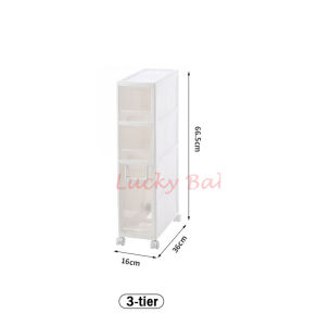 Movable Slim Drawer Rack Kitchen Storage Big Capacity Organizer / Rainbow