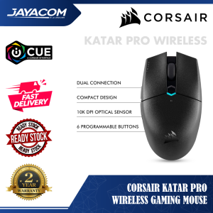 Corsair Katar Pro Wireless Gaming Mouse (Lightweight / 10K DPI / Dual Connection / 6 Programmable Buttons)