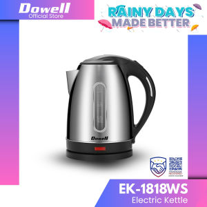 Dowell 1.8L Electric Kettle | Fast Boil Electric Water Kettle with Auto Shut-Off & Boil-Dry Protection | EK-1818WS