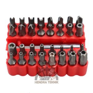 MATA OBENG SET 33PCS MATA HEX TORX SET MATA OBENG SEGI 6 BINTANG CRV 25MM + EXTENSION
